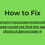 errordomain=nscocoaerrordomain&errormessage=could not find the specified shortcut.&errorcode=4